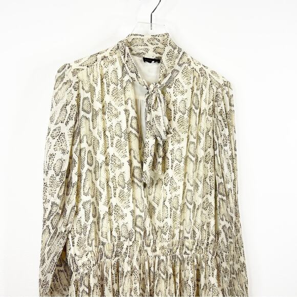 Anthropologie Current Air Olivia Snakeskin Pleated Midi Dress XLP - Picture 4 of 7